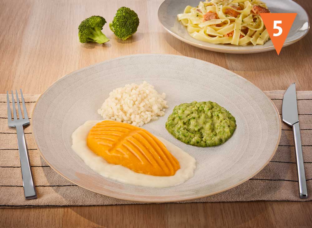 Zerkleinertes Essen